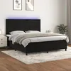 Image de vidaXL Sommier à lattes de lit avec matelas LED Noir 180x200cm Velours