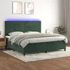 Image de vidaXL Sommier à lattes de lit avec matelas LED Vert foncé 200x200 cm