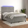 Image de vidaXL Sommier à lattes de lit avec matelas LED Gris clair 140x200 cm