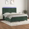 Image de vidaXL Sommier à lattes de lit matelas et LED Vert foncé 160x200 cm