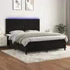 Image de vidaXL Sommier tapissier avec matelas et LED Noir 180x200 cm Velours