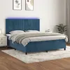 Image de vidaXL Sommier à lattes de lit matelas et LED Bleu foncé 180x200 cm