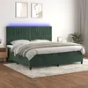 Image de vidaXL Sommier à lattes de lit matelas et LED Vert foncé 200x200 cm