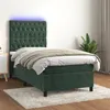 Image de vidaXL Sommier à lattes de lit matelas et LED Vert foncé 100x200 cm