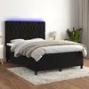 Image de vidaXL Sommier à lattes de lit matelas et LED Noir 140x200 cm Velours