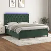 Image de vidaXL Sommier à lattes de lit matelas et LED Vert foncé 180x200 cm