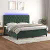 Image de vidaXL Sommier à lattes de lit matelas et LED Vert foncé 200x200 cm