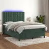 Image de vidaXL Sommier à lattes de lit matelas et LED Vert foncé 140x200 cm