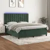 Image de vidaXL Sommier à lattes de lit matelas et LED Vert foncé 160x200 cm