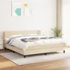 Image de vidaXL Sommier à lattes de lit avec matelas Crème 160x200 cm Tissu