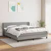 Image de vidaXL Sommier à lattes de lit avec matelas Gris clair 180x200cm Tissu