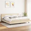Image de vidaXL Sommier à lattes de lit avec matelas Crème 200x200 cm Tissu