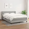 Image de vidaXL Sommier à lattes de lit avec matelas Gris clair 140x200cm Tissu