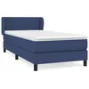 Image de Lit Ã  sommier tapissier avec matelas Bleu 80x200 cm Tissu