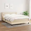 Image de vidaXL Sommier à lattes de lit avec matelas Crème 140x200 cm Tissu