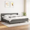 Image de vidaXL Sommier à lattes de lit avec matelas Gris foncé 200x200cm Tissu
