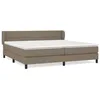 Image de Lit Ã  sommier tapissier avec matelas Taupe 200x200 cm Tissu