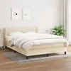Image de vidaXL Sommier à lattes de lit avec matelas Crème 140x200 cm Tissu
