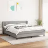 Image de vidaXL Sommier à lattes de lit avec matelas Gris clair 160x200cm Tissu