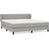 Image de vidaXL Lit À Sommier Tapissier Avec Matelas Gris Clair 160x200cm Tissu