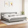 Image de vidaXL Sommier à lattes de lit avec matelas Gris clair 200x200cm Tissu