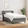 Image de vidaXL Sommier Ã  lattes de lit avec matelas Gris foncÃ© 100x200cm Tissu