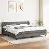 Image de vidaXL Sommier à lattes de lit avec matelas Gris foncé 200x200cm Tissu