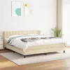 Image de vidaXL Sommier à lattes de lit avec matelas Crème 160x200 cm Tissu