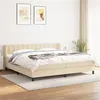 Image de vidaXL Sommier à lattes de lit avec matelas Crème 200x200 cm Tissu