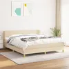 Image de vidaXL Sommier à lattes de lit avec matelas Crème 180x200 cm Tissu
