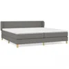 Image de vidaXL Lit Ã  sommier tapissier avec matelas Gris foncÃ© 200x200cm Tissu