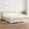 Image de vidaXL Sommier à lattes de lit avec matelas Crème 140x200 cm Tissu