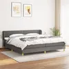 Image de vidaXL Sommier à lattes de lit avec matelas Gris foncé 200x200cm Tissu3126750