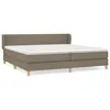 Image de Lit Ã  sommier tapissier avec matelas Taupe 200x200 cm Tissu