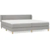 Image de vidaXL Lit Ã  sommier tapissier avec matelas Gris clair 200x200cm Tissu