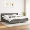 Image de Lit Ã  sommier tapissier avec matelas Gris foncÃ© 200x200cm Tissu