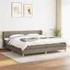 Image de vidaXL Sommier à lattes de lit avec matelas Taupe 200x200 cm Tissu