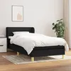 Image de vidaXL Sommier à lattes de lit et matelas Noir 80x200 cm Tissu