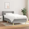 Image de vidaXL Sommier à lattes de lit avec matelas Gris clair 90x200 cm Tissu