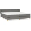 Image de vidaXL Lit Ã  sommier tapissier avec matelas Gris foncÃ© 200x200cm Tissu