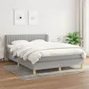 Image de vidaXL Sommier à lattes de lit avec matelas Gris clair 140x190cm Tissu