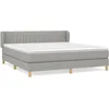 Image de vidaXL Vidaxl Lit À Sommier Tapissier Avec Matelas Gris Clair 160x200cm Tissu