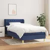 Image de vidaXL Sommier à lattes de lit avec matelas Bleu 90x190 cm Tissu