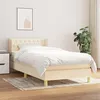 Image de vidaXL Sommier à lattes de lit avec matelas Crème 90x200 cm Tissu