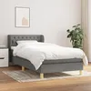 Image de vidaXL Lit Ã  sommier tapissier avec matelas Gris foncÃ© 100x200cm Tissu