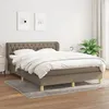 Image de vidaXL Lit Ã  sommier tapissier avec matelas Taupe 140x190 cm Tissu