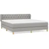 Image de vidaXL Lit Ã  sommier tapissier avec matelas Gris clair 160x200cm Tissu