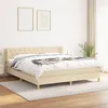Image de vidaXL Sommier à lattes de lit avec matelas Crème 160x200 cm Tissu