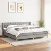 Image de vidaXL Sommier à lattes de lit avec matelas Gris clair 200x200cm Tissu