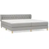 Image de vidaXL Lit Ã  sommier tapissier avec matelas Gris clair 200x200cm Tissu